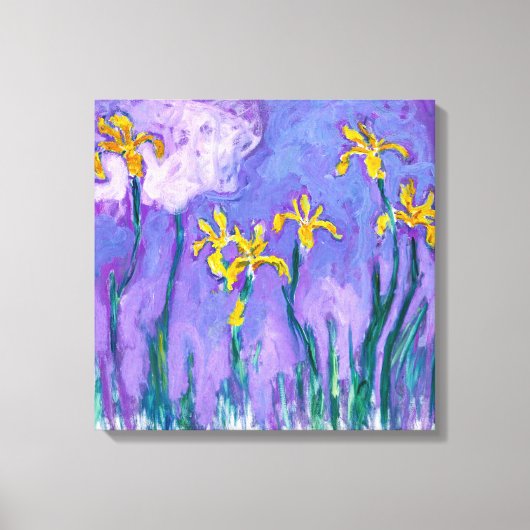 Gele Irises met roze wolken | Claude Monet | Canvas Afdruk (Voorkant)