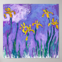 Gele Irises met roze wolken | Claude Monet | Poster