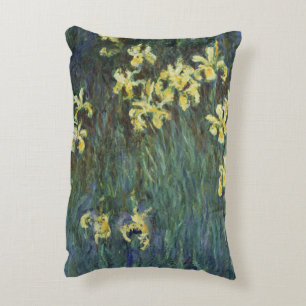 Gele Irissen door Claude Monet, Vintage Fijne Kuns Accent Kussen