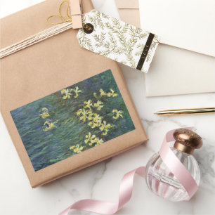Gele Irissen door Claude Monet, Vintage Fijne Kuns Rechthoekige Sticker