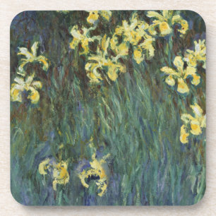 Gele Irissen door Claude Monet, Vintage Fine Art Bier Onderzetter