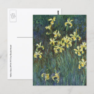 Gele Irissen door Claude Monet, Vintage Fine Art Briefkaart