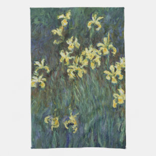 Gele Irissen door Claude Monet, Vintage Fine Art Theedoek