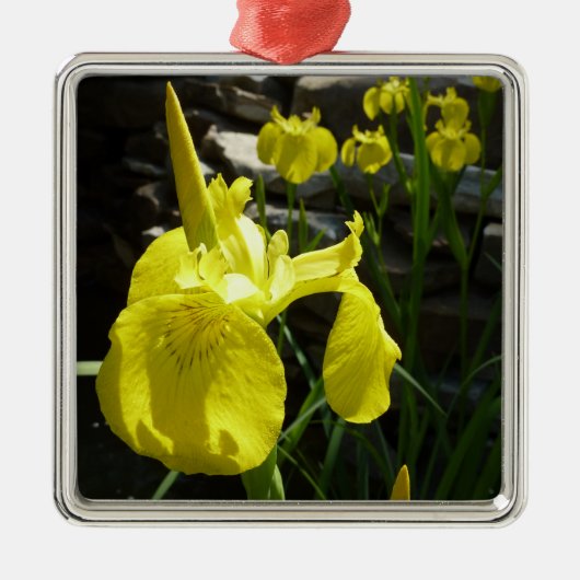 Gele Istees Bright Spring Floral Metalen Ornament (Voorkant)