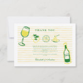 Gele Italiaanse bruiloft schets Bedankkaart (Voorkant)