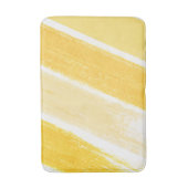 Gele ivoor oker gestreepte verfstaal  badmat (Voorkant Verticaal)