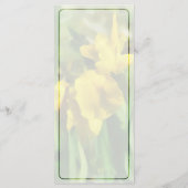 Gele Japanse Iris Bruiloftsmenu Menu (Achterkant)