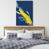 Gele Japanse Koi waterverf kunst Canvas Afdruk (Insitu (Slaapkamer))