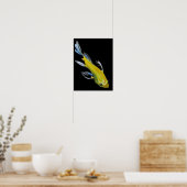 Gele Japanse Koi-waterverf Poster (Keuken)