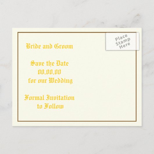 Gele jasmijn bloemen bruiloft Save the Date Aankondigingskaart (Achterkant)