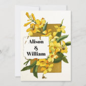 gele jasminebloem bruiloft kaart (Voorkant)