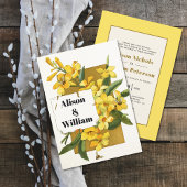 gele jasminebloem bruiloft kaart