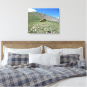 Gele jeep rubicon schilderachtig doek canvas afdruk (Insitu (Slaapkamer))