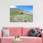 Gele jeep rubicon schilderachtig doek canvas afdruk (Insitu (Woonkamer))