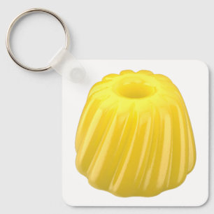 Gele jelly pudding sleutelhanger