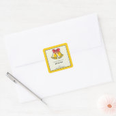 Gele Jingle bells polka stipt sticker (Envelop)