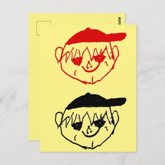 Gele jongens met honkbalpetjes feest briefkaart (Voorkant / Achterkant)