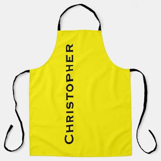 Gele Jumbo Bold Name of Kies uw kleur Schort (Voorkant)