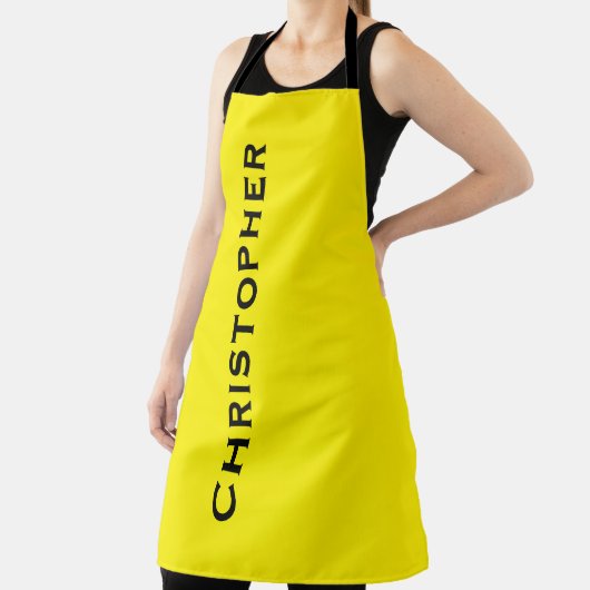 Gele Jumbo Bold Name of Kies uw kleur Schort (Insitu)
