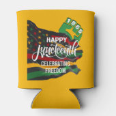 Gele JUNETEENTH Afrikaanse Amerikaanse vlag Blikjeskoeler (Achterkant)