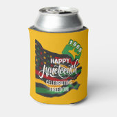 Gele JUNETEENTH Afrikaanse Amerikaanse vlag Blikjeskoeler (Blikje Achterkant)