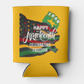 Gele JUNETEENTH Afro-Amerikaanse Vlag Blikjeskoeler (Voorkant)