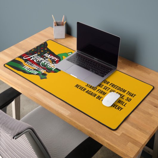 Gele JUNETEENTH Afro-Amerikaanse Vlag Bureaumat (Kantoor 2)
