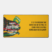 Gele JUNETEENTH Afro-Amerikaanse Vlag Bureaumat (Voorkant)