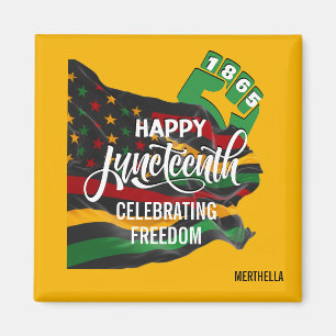 Gele JUNETEENTH Afro-Amerikaanse Vlag Magneet