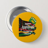 Gele JUNETEENTH Afro-Amerikaanse Vlag Ronde Button 7,6 Cm (Voorkant /achterkant)