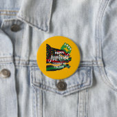 Gele JUNETEENTH Afro-Amerikaanse Vlag Ronde Button 7,6 Cm (In situ)
