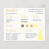 Gele jurk kleur bruidsmeisje informatie Kaart (Voorkant)