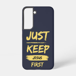 Gele Just Keep Jezus First Samsung Galaxy Hoesje