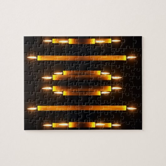 gele kaarslicht legpuzzel (Horizontaal)