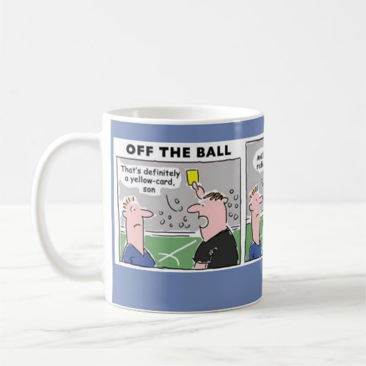 Gele kaart bij voetbal koffiemok (Links)