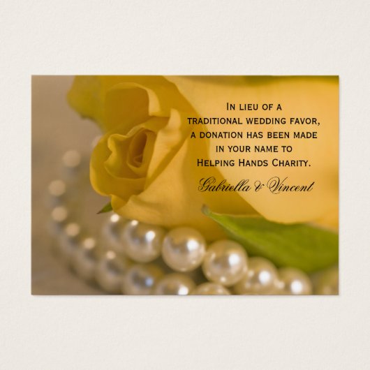 Gele Kaart met een liefdadigheidsveeg en parelbrui (Voorkant)