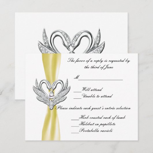 Gele Kaart van de reactie van Silver-swans van het (Voorkant / Achterkant)