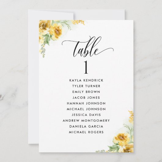 Gele Kaarten van de Floral, van het Zitplan met de (Voorkant)