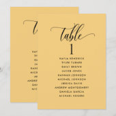 Gele Kaarten van het Zitplan met de Naam van de Ga (Voorkant / Achterkant)