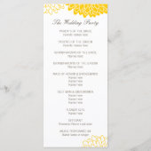 Gele Kaarten voor Chrysanthemum Wedding Program Ra (Achterkant)