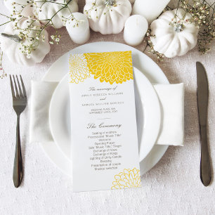 Gele Kaarten voor Chrysanthemum Wedding Program Ra