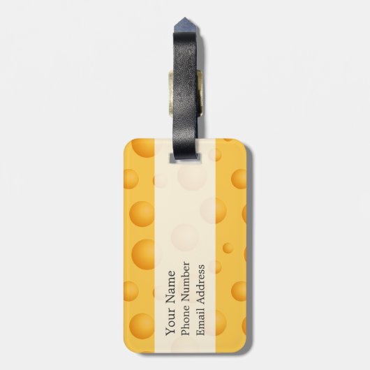 Gele Kaas Patroon Bagagelabel (Achterkant verticaal)