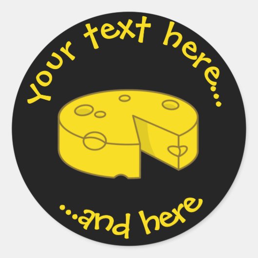 Gele kaas ronde sticker (Voorkant)