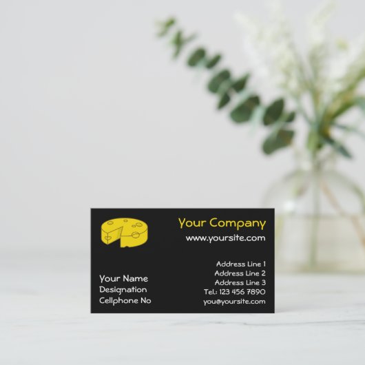 Gele kaas visitekaartje (Staand voorkant)