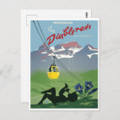 Gele kabelauto op Diablerets berg, Briefkaart (Voorkant / Achterkant)
