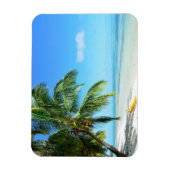 Gele kajak op een strand rechthoekige magneet (Verticaal)