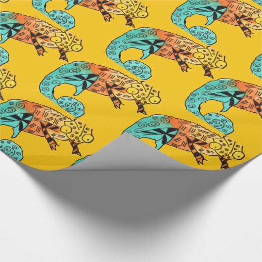 Gele kameleinkt cadeaupapier (Hoek)