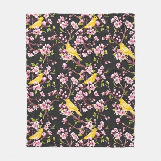 Gele Kanarie Fleece Deken (Voorkant)