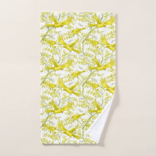 Gele kanarievogels bad handdoek (Handdoek)
