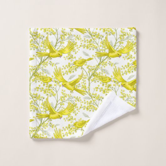 Gele kanarievogels bad handdoek (Wasdoekje)